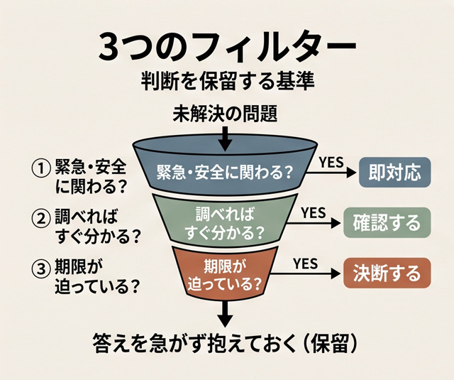 保留するかどうかの「3つのフィルター」